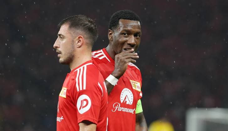 Josip Juranovic, Sheraldo Becker action upper body sports soccer soccer UEFA Champions League UCL men 2 matchday season 2023 2024 03 10 2023 1 FC Union Berlin FCU vs SC Braga Olympiastadion DFL regulations prohibit any use of photographs as image sequences and or quasi video