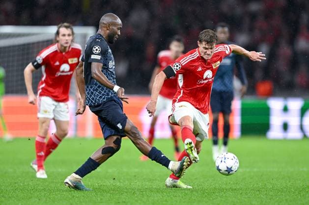 03 10 2023, Football, Champions League, Matchday 2, Season 2023 2024, 1 FC Union Berlin Sporting Braga, Al Musrati SC Braga , Kevin Behrens Union Berlin xRHR PHOTO TKx Copyright: RHR-FOTOx RHR-FOTO TK