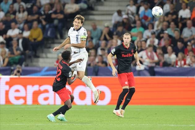 SOCCER - UEFA CL, RBS vs Sociedad SALZBURG,AUSTRIA,03.OCT.23 - SOCCER - UEFA Champions League, group stage, Red Bull Salzburg vs Real Sociedad. Image shows Mikel Oyarzabal (Sociedad).  GEPAxpictures xMathiasxMandl