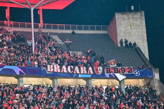 Football, Men, 2023 2024 season, UEFA Champions League Group C, Matchday 2 , 1 FC Union Berlin Sporting Braga, v l Sporting Braga fans, 03 10 2023, Copyright: xMatthiasxKochx