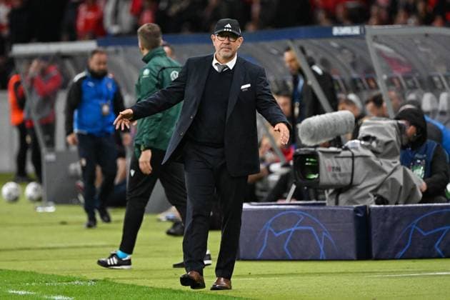 Football, men, 2023 2024 season, UEFA Champions League Group C, Matchday 2 , 1 FC Union Berlin Sporting Braga, v l coach Urs Fischer 1 FC Union Berlin gestures, gestures, 03 10 2023, Copyright: xMatthiasxKochx