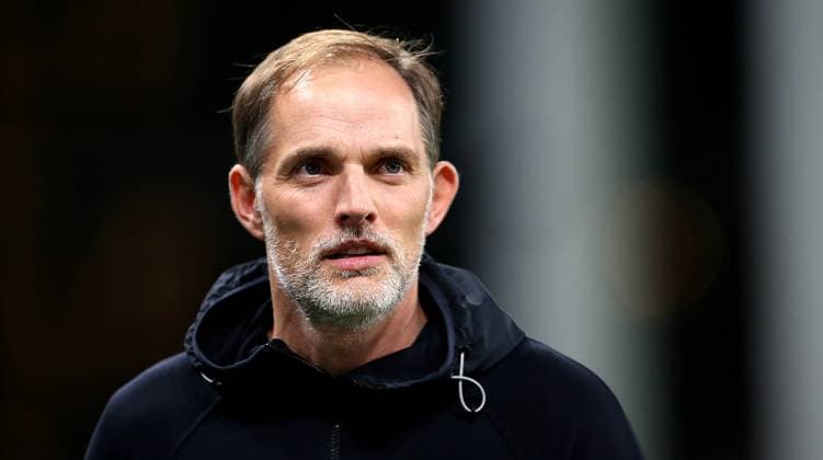 03 10 2023, Football UEFA Champions League 2023 2024, Group stage, Matchday 2, FC Copenhagen FC Bayern Munich, at Parken Stadion Copenhagen Coach Thomas Tuchel Bayern Munich DFL and DFB regulations prohibit any use of photographs as image sequences and or quasi video