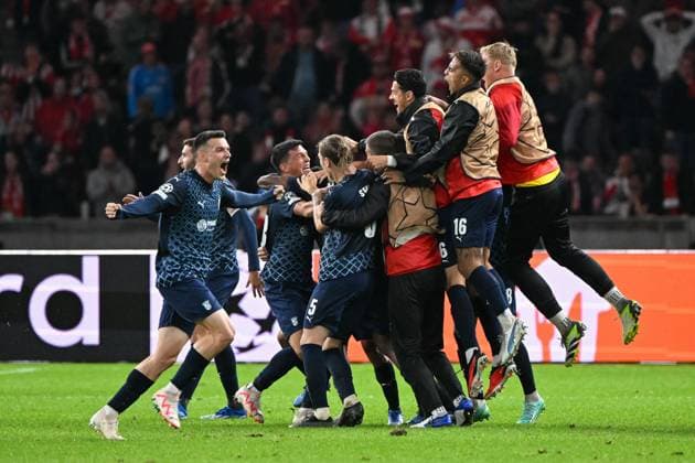 Football, Men, 2023 2024 season, UEFA Champions League Group C, Matchday 2 , 1 FC Union Berlin Sporting Braga, v l Andre Castro Sporting Braga goal celebration, cheering after scoring the 2 3, 03 10 2023, Copyright: xMatthiasxKochx