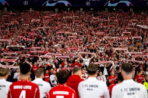 03 10 2023, xfrx, football UEFA Champions League, Union Berlin Sporting Braga emspor, v l Union Berlin frustrated,sad,angry,stunned DFL DFB REGULATES PROHIBIT ANY USE OF PHOTOGRAPHS as IMAGE SEQUENCES and or QUASI VIDEO Berlin