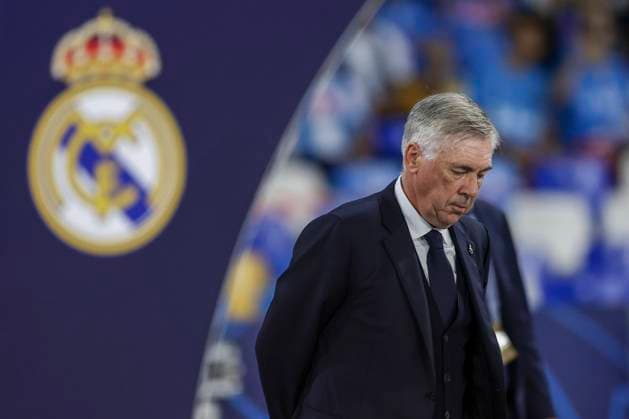 Italy: Serie a football match SSC Napoli vs Real Madrid Real Madrid s italian coach Carlo Ancelotti looks during the Uefa champions league match between SSC Napoli vs Real Madrid at the Diego Armando Maradona Stadium in Naples, southern Italy, on October 03, 2023. ABPH1392_1 Copyright: xAntonioxBalascox