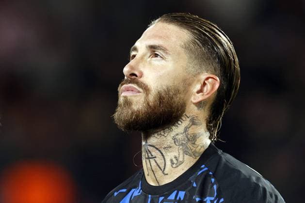 EINDHOVEN - Sergio Ramos of Sevilla FC during the UEFA Champions League match between PSV Eindhoven and Sevilla FC at the Phillips stadium on October 3, September 2023 in Eindhoven, Netherlands. ANP MAURICE VAN STEEN UEFA Champions League 2023 24 2023 2024 xVIxANPxSportx xxANPxIVx 480140281 originalFilename: 480140281.jpg