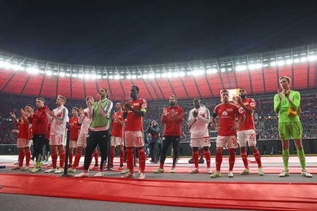 03 10 2023, xtgx, football, UEFA Champions League, 1 FC Union Berlin Sporting Braga emspor, v l Union disappointed, looks disappointed, disappointed DFL DFB REGULATES PROHIBIT ANY USE OF PHOTOGRAPHS as IMAGE SEQUENCES and or QUASI VIDEO Olympiastadion