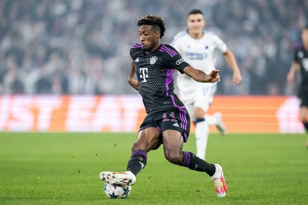231003 Kingsley Coman of Bayern Munich during the UEFA Champions League football match between FC Copenhagen and Bayern Munich on October 3, 2023 in Copenhagen Photo Petter Arvidson BILDBYRAN kod PA PA0658 fotboll football soccer fotball champions league fc copenhagen bayern münchen bbeng bayern munich fc köpenhamn  Copyright: PETTERxARVIDSON BB231003PA028