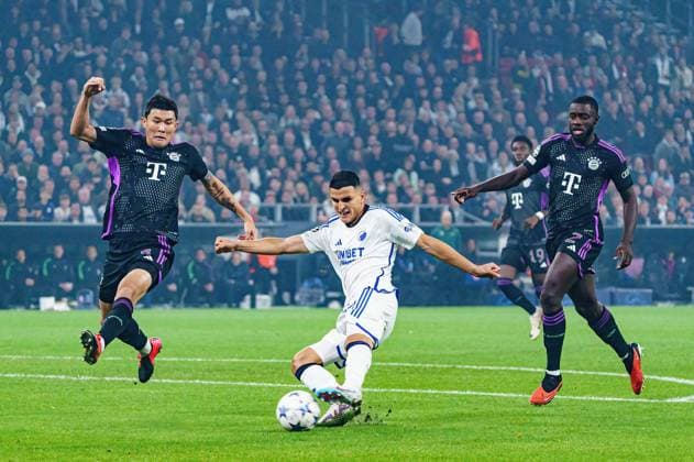 Goal Mohamed Elyounoussi FC Copenhagen, 10 DEN, FC Copenhagen vs FC Bayern Muenchen, Football, Champions League, Group A, Matchday 2, Season 2023 2024, 03 10 2023 DEN, FC Copenhagen vs FC Bayern Muenchen, Football, Champions League, Group A, Matchday 2, Season 2023 2024, 03 10 2023 Copenhagen Copyright: xEibner-Pressefoto MarcelxvonxFehrnx EP_MFN