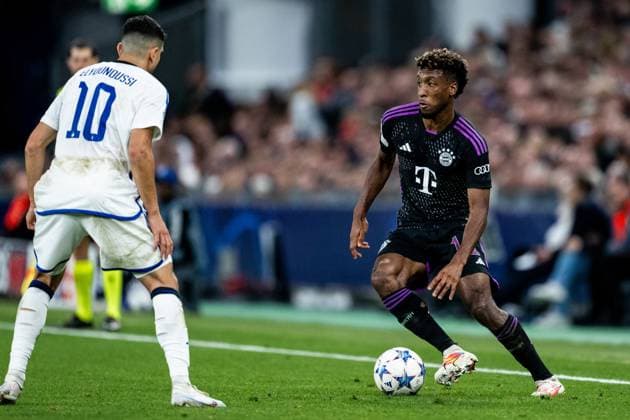 231003 Kingsley Coman of Bayern Munich during the UEFA Champions League football match between FC Copenhagen and Bayern Munich on October 3, 2023 in Copenhagen Photo Petter Arvidson BILDBYRAN kod PA PA0658 fotboll football soccer fotball champions league fc copenhagen bayern münchen bbeng bayern munich fc köpenhamn  Copyright: PETTERxARVIDSON BB231003PA064