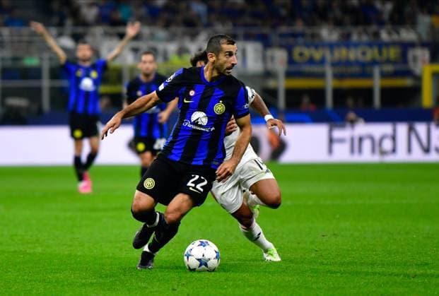Inter v Benfica, UEFA Champions League football, Milano, Italy Milano, Italy. 03rd, October 2023. Henrikh Mkhitaryan (22) of Inter seen during the UEFA Champions League match between Inter and Benfica at Giuseppe Meazza in Milano. Milano Italy  Copyright: xGonzalesxPhoto TommasoxFimianox