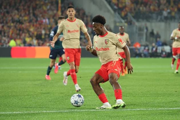 Elye WAHI (RC Lens) lors du match de l UEFA Champions League entre le RC Lens et Arsenal FC, stade Bollaert-Delelis, le 3 octobre 2023 FOOTBALL : RC LENS vs ARSENAL - UEFA LIGUE DES CHAMPIONS - 03 10 2023 LaurentSanson Panoramic 