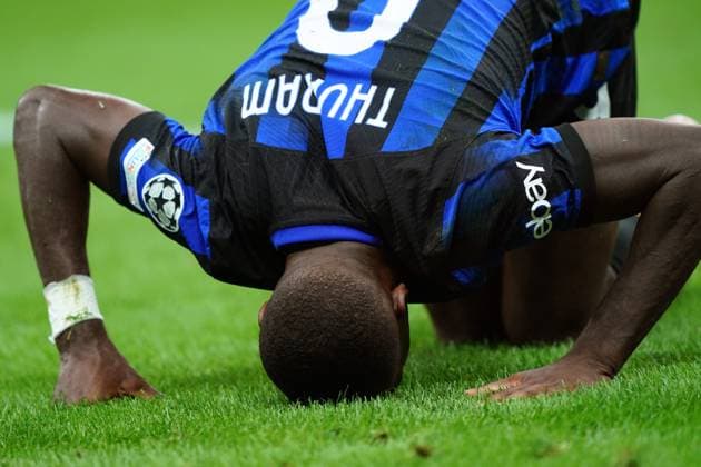 Foto Spada LaPresse 03 Ottobre 2023 - Milano , Italia - calcio - Fc Inter Vs Benfica - Champions League 2023 2024 - Stadio San Siro Nella foto: Marcus Thuram (FC Inter); October 03 , 2023 Milan , Italy - sport, calcio - Fc Inter Vs Benfica - Champions League 2023 2024 - San Siro Stadium . In the pic : Marcus Thuram (FC Inter);  Copyright: xSpada LaPressex