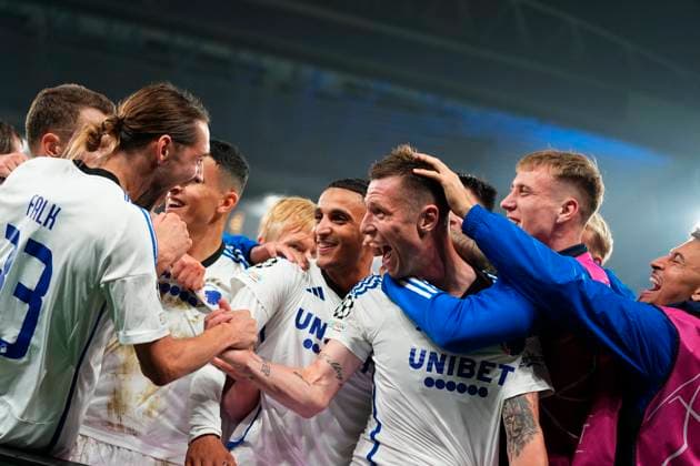 FC Copenhagen s Lukas Lerager 12 has scored to make it 1 0 during the Champions League match between FC Copenhagen and FC Bayern Munich, second round in Group A, at Parken, Copenhagen, Tuesday, October 3, 2023 Photo Liselotte Sabroe Scanpix 2023 , Copenhagen Denmark  Copyright: MadsxClausxRasmussenx COP14434 spdk20231003-221727-L