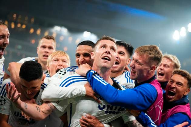 FC Copenhagen s Lukas Lerager 12 has scored to make it 1 0 during the Champions League match between FC Copenhagen and FC Bayern Munich, second round in Group A, at Parken, Copenhagen, Tuesday, October 3, 2023 Photo Mads Claus Rasmussen Scanpix 2023 , Copenhagen Denmark  Copyright: MadsxClausxRasmussenx COP14434 spdk20231003-221957-L