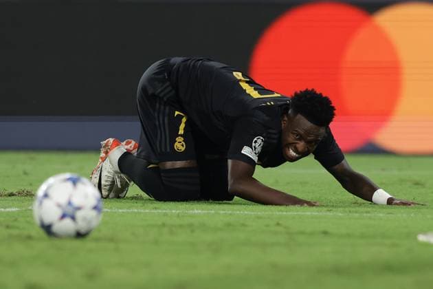 Foto Alessandro Garofalo LaPresse 03 ottobre 2023 Napoli, Italia - Calcio - Champions League 2023 2024 - Napoli Vs Real Madrid - Stadio Diego Armando Maradona. Nella foto: Vinicius Junior (Real Madrid) October 03, 2023 Naples, Italy Sport - Soccer - Champions League 2023 2024 - Napoli Vs Real Madrid Diego Armando Maradona stadium. In the picture: Vinicius Junior (Real Madrid)  Copyright: xAlessandroxGarofalo LaPressex