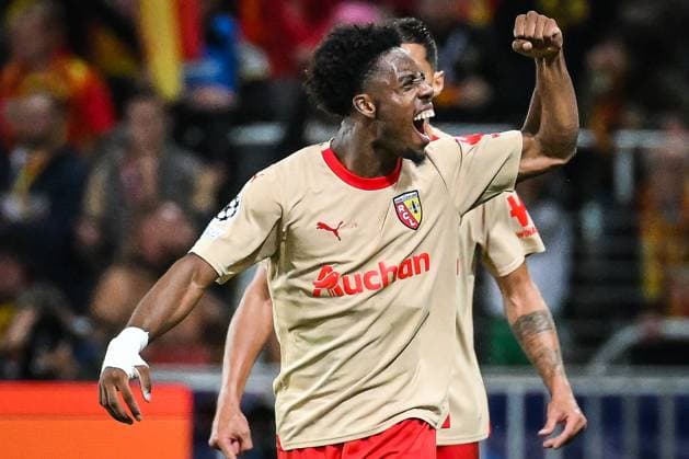 October 3, 2023, Lens, France, France: Elye WAHI of Lens celebrates his goal during the UEFA Champions League group B match between RC Lens and Arsenal FC at Bollaert-Delelis Stadium on October 03, 2023 in Lens, France. Lens France - ZUMAm308 20231003_zsp_m308_008 Copyright: xMatthieuxMirvillex