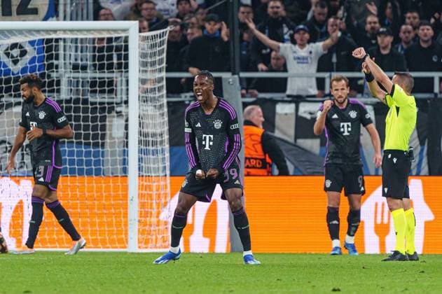 Jubel Mathys Tel FC Bayern Muenchen, 39 after victory against FC Copenhagen DEN, FC Copenhagen vs FC Bayern Muenchen, Football, Champions League, Group A, Matchday 2, Season 2023 2024, 03 10 2023 DEN, FC Copenhagen vs FC Bayern Muenchen, Football, Champions League, Group A, Matchday 2, Season 2023 2024, 03 10 2023 Copenhagen Copyright: xEibner-Pressefoto MarcelxvonxFehrnx EP_MFN