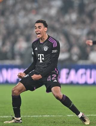 COPENHAGEN, DENMARK - OCTOBER 3: Jamal Musiala of Bayern Munich celebrates after scoring goal during the UEFA Champions League match between F.C. Copenhagen and FC Bayern Munchen at Parken Stadium on October 3, 2023 in Copenhagen, D F.C. Copenhagen v FC Bayern Munchen: Group A - UEFA Champions League 2023 24 Copyright: xSebastianxFrejx