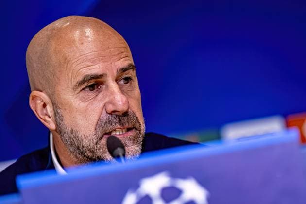 EINDHOVEN, Netherlands, 03-10-2023, SPO, Philips stadium, Champions League, season 2023 2024, PSV trainer Peter Bosz during te press conference, PK, Pressekonferenz after the match PSV - Sevilla, Netherlands, Eindhoven on 3 oktober 2023 PSV - Sevilla x22615277x Copyright: