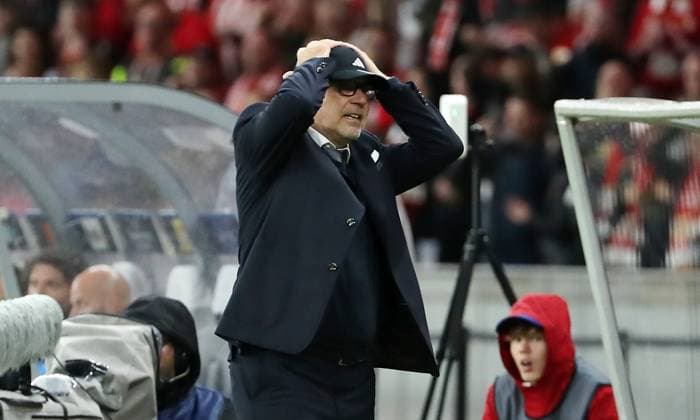 Coach Urs Fischer disappointed fassunfslos disappointment Sports Football Soccer UEFA Champions League UCL Men 2 Matchday Season 2023 2024 03 10 2023 1 FC Union Berlin FCU vs SC Braga Olympiastadion DFL regulations prohibit any use of photographs as image sequences and or quasi video