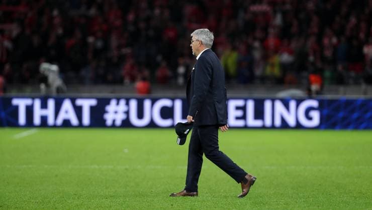 Coach Urs Fischer disappointed after end of match disappointment Sports Football Soccer UEFA Champions League UCL Men 2 Matchday Season 2023 2024 03 10 2023 1 FC Union Berlin FCU vs SC Braga Olympiastadion DFL regulations prohibit any use of photographs as image sequences and or quasi video