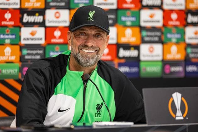 Football - UEFA Europa League - Group E - Liverpool FC v Union SG - MD-1 LIVERPOOL, ENGLAND - Wednesday, October 4, 2023: Liverpool s manager Jürgen Klopp during a press conference, PK, Pressekonferenz at Anfield ahead of the UEFA Europa League Group E matchday 2 game between Liverpool FC and Union SG. LIVERPOOL Anfield MERSEYSIDE ENGLAND  Copyright: xDavidxRawcliffex P2023-10-04-Liverpool_Union_MD-1-12