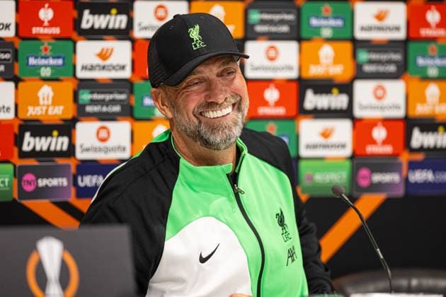 Football - UEFA Europa League - Group E - Liverpool FC v Union SG - MD-1 LIVERPOOL, ENGLAND - Wednesday, October 4, 2023: Liverpool s manager Jürgen Klopp during a press conference, PK, Pressekonferenz at Anfield ahead of the UEFA Europa League Group E matchday 2 game between Liverpool FC and Union SG. LIVERPOOL Anfield MERSEYSIDE ENGLAND  Copyright: xDavidxRawcliffex P2023-10-04-Liverpool_Union_MD-1-13