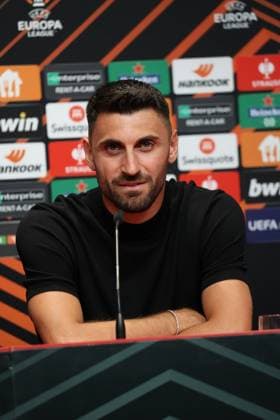 Freiburg, Germany 17 August 2023 Europa League 2023 2024 SC Freiburg press conference matchday conference In the picture Vincenzo Grifo SC Freiburg at the press conference, PK before football Europa League Europa Park Stadium Baden Württemberg Copyright: xFotostandx xHettichx