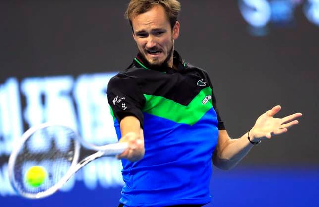 (231004) -- BEIJING, Oct. 4, 2023 -- Russia s Daniil Medvedev competes during the men s singles final between Italy s Jannik Sinner and Russia s Daniil Medvedev at 2023 China Open tennis tournament in Beijing, capital of China, Oct. 4, 2023. ) (SP)CHINA-BEIJING-TENNIS-CHINA OPEN-MEN S SINGLES-FINAL (CN) LuoxYuan 