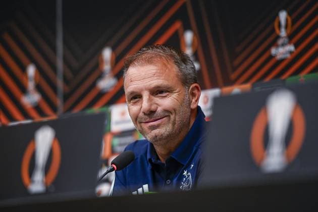 ATHENS, 04-10-2023, OPAP Arena, Europa League Football, season 2023 2024, Ajax in Athens, Ajax trainer Maurice Steijn during the persconference Ajax in Athens  x22623182x Copyright: