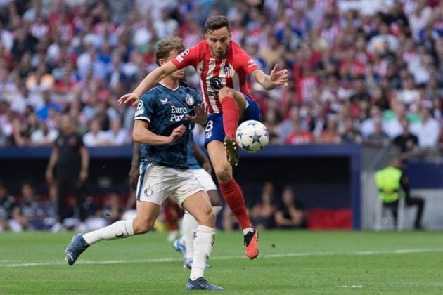 MADRID, SPAIN - October 4: Saul iguez of Atletico de Madrid during the UEFA CHAMPIONS LEAGUE 2023 24 match between Atletico de Madrid and Feyenord at Civitas Metropolitano Stadium. ONLYxEDITORIALxUSAGE  (231525849)
