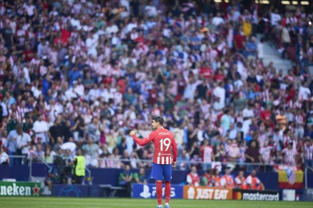 Alvaro Morata of Atletico de Madrid FOOTBALL : Atletico Madrid vs Feyenoord Rotterdam - UEFA Ligue des Champions - 04 10 2023 AlvaroMedranda Panoramic 