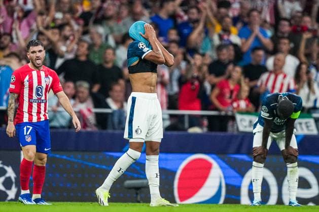 UEFA Champions League: Atletico Madrid v Feyenoord Madrid - Calvin Stengs of Feyenoord during the 2nd leg of the UEFA Champions League group stage between Atletico Madrid v Feyenoord at Estadio Metropolitano on 4 October 2023 in Madrid, Spain. Copyright: xTomxBodex