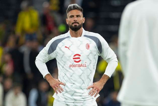 UEFA Champions League, Borussia Dortmund AC Milan, 04 10 2023 Olivier Giroud AC Milan, 9 , UEFA Champions League, Borussia Dortmund AC Milan, 2 group match, on 4 10 2023, Signal Iduna Park, Dortmund UEFA regulations prohibit any use of photographs as image sequences and or quasi video Copyright: xBEAUTIFULxSPORTS Meuselx