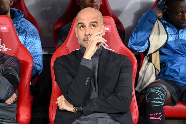 04 10 2023, Football, Champions League, Matchday 2, Season 2023 2024, RB Leipzig Manchester City, Coach Pep Guardiola Manchester City xRHR PHOTO TKx Copyright: RHR-FOTOx RHR-FOTO TK