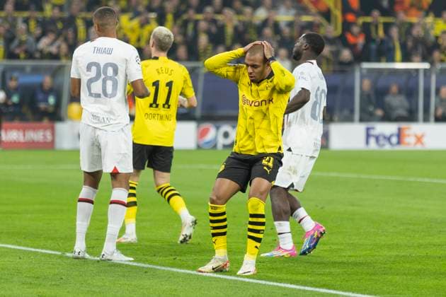 UEFA Champions League, Borussia Dortmund AC Milan, 04 10 2023 Donyell painting Borussia Dortmund, 21 after a chance , UEFA Champions League, Borussia Dortmund AC Milan, 2 group match, on 4 10 2023, Signal Iduna Park, Dortmund UEFA regulations prohibit any use of photographs as image sequences and or quasi video Copyright: xBEAUTIFULxSPORTS Meuselx