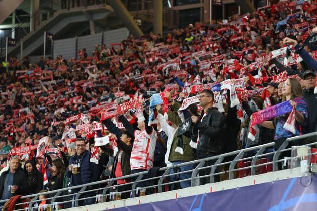 RB Leipzig Manchester City Champions League Leipzig, 04 10 2023, Red Bull Arena, football, men, season 2023 2024, UEFA Champions League, group stage, matchday 2 , RB Leipzig Manchester City , In the picture fans RB Leipzig ,