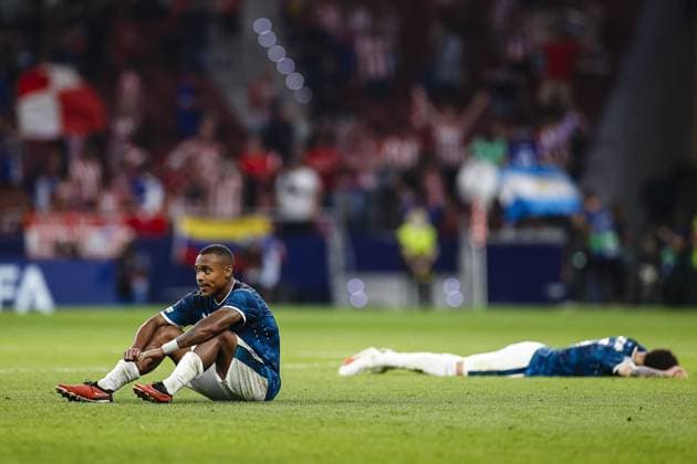 MADRID, 04-10-2023 Stadium Wanda Metropolitano, Champions League Football season 2023 2024 Match between Atletico Madrid and Feyenoord. Final score 3-2. Feyenoord player Igor Paixao disappointment Atletico Madrid - Feyenoord  x22625618x Copyright: