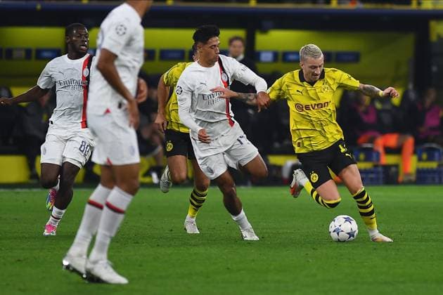 DORTMUND, GERMANY - 04.10.23: The match of match UEFA Champion League Borussia Dortmund vs AC Milan at SIGNAL IDUNA PARK  Copyright: xVITALIIxKLIUIEVx