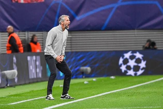 Football, Men, 2023 2024 season, UEFA Champions League Group G, Matchday 2 , RB Leipzig Manchester City, v l coach Marco Rose RB Leipzig disappointed, disappointed, 04 10 2023, Copyright: xSebastianxRäppold MatthiasxKochx