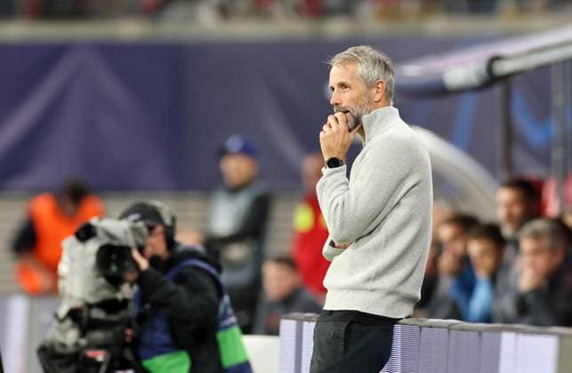 RB Leipzig Manchester City Champions League Leipzig, 04 10 2023, Red Bull Arena, Champions League, Group G , RB LEIPZIG vs MANCHESTER CITY FC , In the picture coach Marco Rose RB Leipzig , Picture Point
