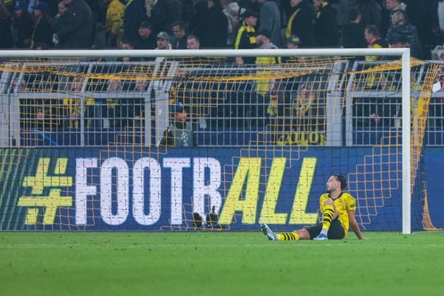 04 10 2023, football, 2023 2024 season, UEFA Champions League, group stage, Borussia Dortmund AC Milan, Ramy Bensebaini Borussia Dortmund , Dortmund Signal Iduna Park NRW Germany xRHR PHOTO DEx Copyright: DennisxEwert RHR-FOTOx RHR-FOTO DE