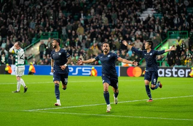 EDITORIAL USE ONLY No use with unauthorised audio, video, data, fixture lists, club league logos or live services. Online in-match use limited to 120 images, no video emulation. No use in betting, games or single club league player publications. Celtic v Lazio, UEFA Champions League, Group E, Football, Celtic Park, Glasgow, UK - 04 Oct 2023 EDITORIAL USE ONLY No use with unauthorised audio, video, data, fixture lists, club league logos or live services. Online in-match use limited to 120 images, no video emulation. No use in betting, games or single club league player publications.  Copyright: xStuartxWallace Shutterstockx 14134539ar