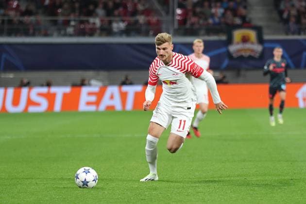 Champions League RB Leipzig vs Manchester City, 04 10 23 Timo Werner 11, RB Leipzig Football, UEFA Champions League, Season 2023 2024 RB Leipzig vs Manchester City on 04 10 23 at Red Bull Arena, Leipzig DFL REGULATES PROHIBIT ANY USE OF PHOTOGRAPHS AS IMAGE SEQUENCES AND OR QUASI VIDEO Copyright: xBEAUTIFULxSPORTS JanxKaeferx