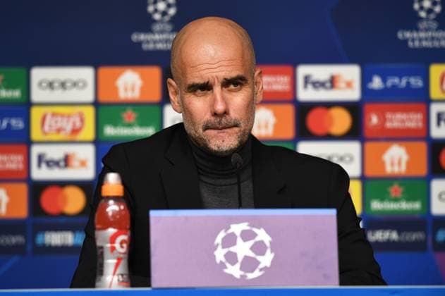 Football, Men, 2023 2024 season, UEFA Champions League Group G, Matchday 2 , RB Leipzig Manchester City, Press conference with coach Pep Guardiola Manchester City , 04 10 2023, Copyright: xSebastianxRäppold MatthiasxKochx
