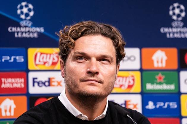 GER, Champions League BV Borussia Dortmund vs AC Milan Milan 04 10 2023, Signal Iduna Park, Dortmund, GER, Champions League BV Borussia Dortmund vs AC Milan Milan In the picture Edin TerziÄ‡ head coach, BV Borussia Dortmund in the interview press conference after the match. nordphotoxGmbHxx xChristianxSchulze nph000300