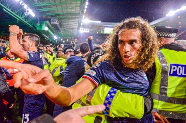 Celtic v Lazio UEFA Champions League Matteo Guendouzi of Lazio celebrates his sides last minute winner during the UEFA Champions League Group E match at Celtic Park, Glasgow Copyright: xJamiexJohnstonx FIL-19061-0046 UK Newspapers OUT