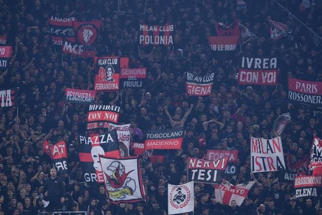 Soccer Champions Group Phase 2 matchday Borussia Dortmund AC Milan on 04 10 2023 at Signal Iduna Park in Dortmund fan block fans AC Milan xRx