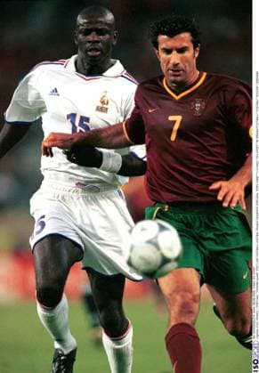 FOOT FRANCE PORTUGAL THURAM LILIAN FIGO LUIS FOO FOOT FRANCE PORTUGAL THURAM LILIAN FIGO LUIS FOOTBALL VOETBAL FRANCE FRANKRIJK PORTUGAL EURO 2000 1 2 FINAL ISO !IM 335630 FOOTBALL VOETBAL SOCCER 15054000 BRUXELLES BRUSSEL BELGIQUE BELGIUM BELGIE  Copyright: xISOxSPORTx 29250